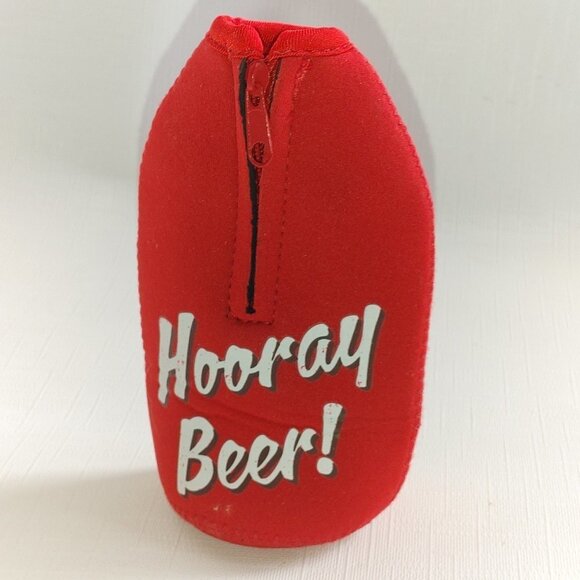 RED STRIPE Jamaican Lager Beer Koozie Red with Stubby Bottle - Picture 2 of 5